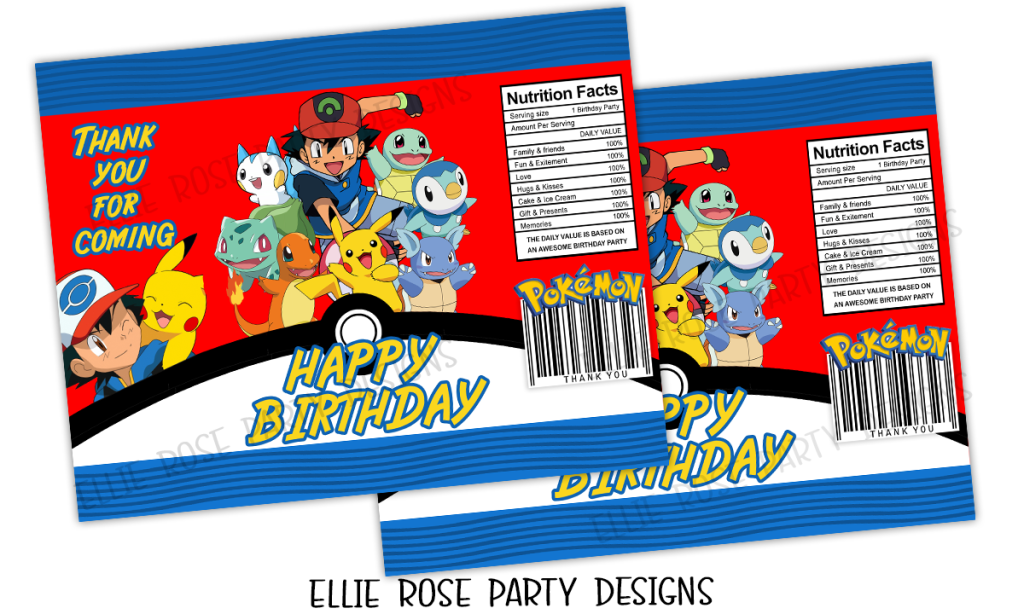 FREE POKEMON CHIP BAG PARTY FAVOR FAVOUR PRINTABLE PARTY DECORATIONS 7