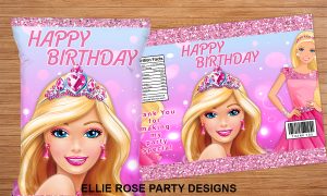 No.1 Free Barbie Birthday Party Favors Chip Bags