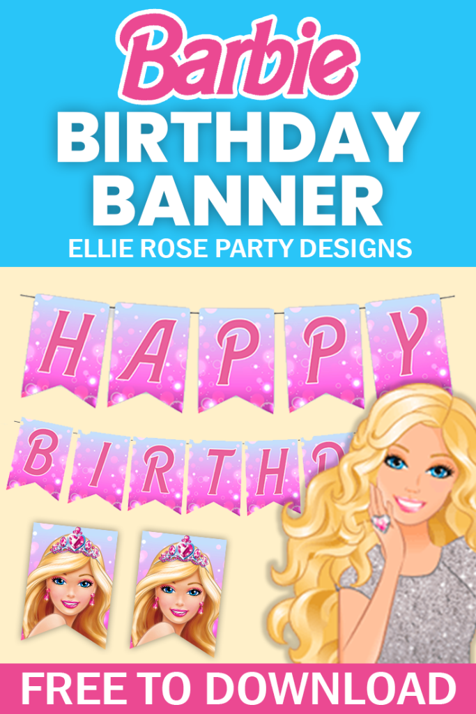 Free Barbie Birthday Banner Printable