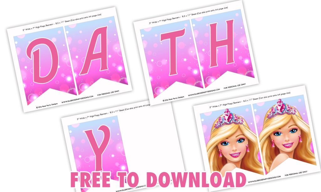 Barbie Birthday Banner