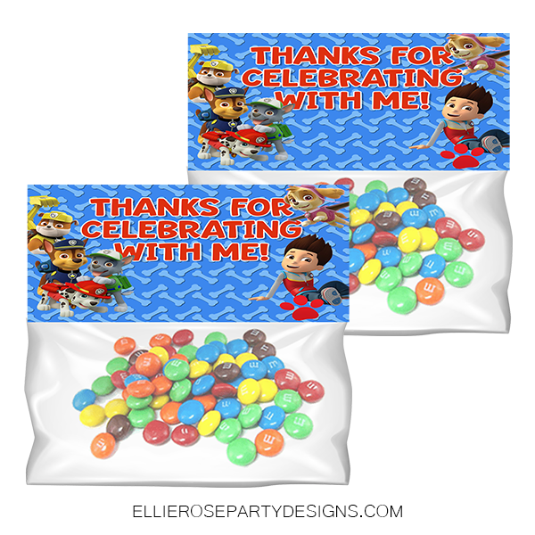 PAW PATROL FAVOR FAVOUR BAG TREAT BAG TOPPER