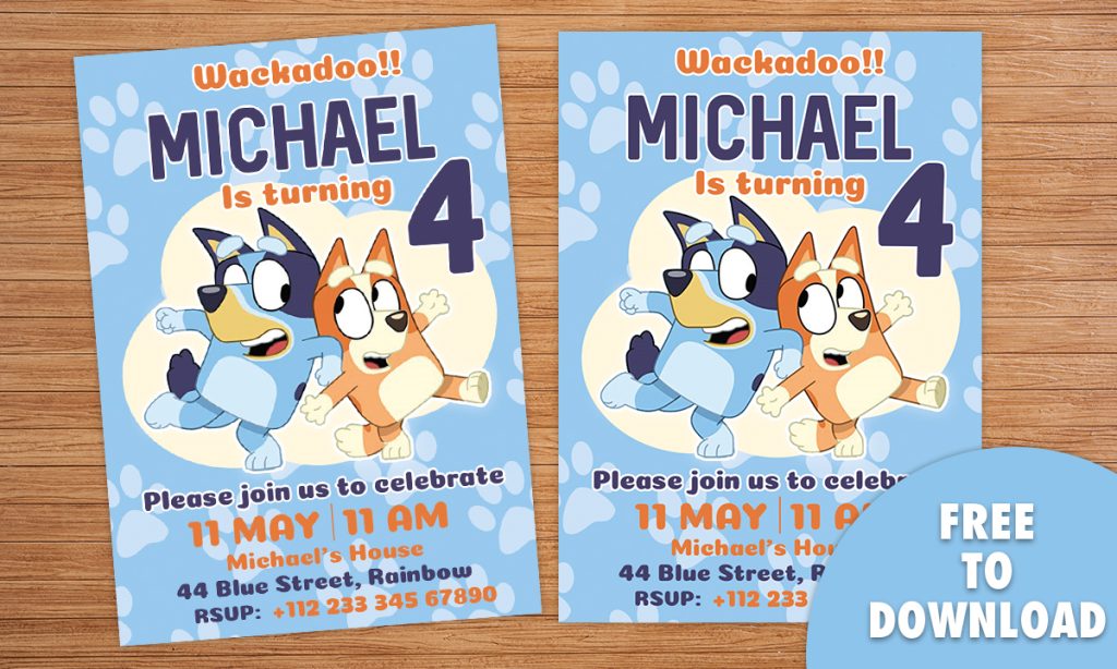 bluey birthday invitation