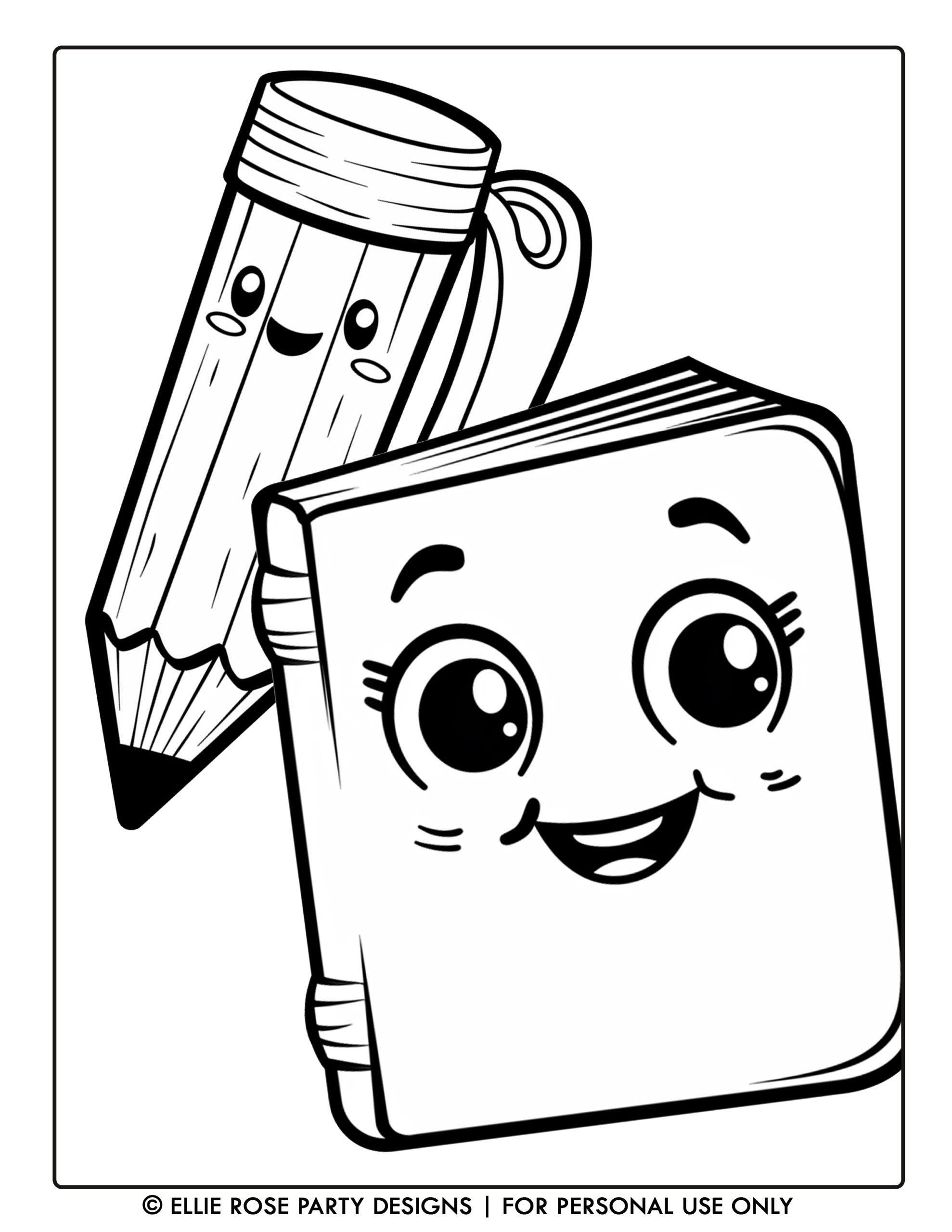 Back To School Coloring Pages | Ellierosepartydesigns.com