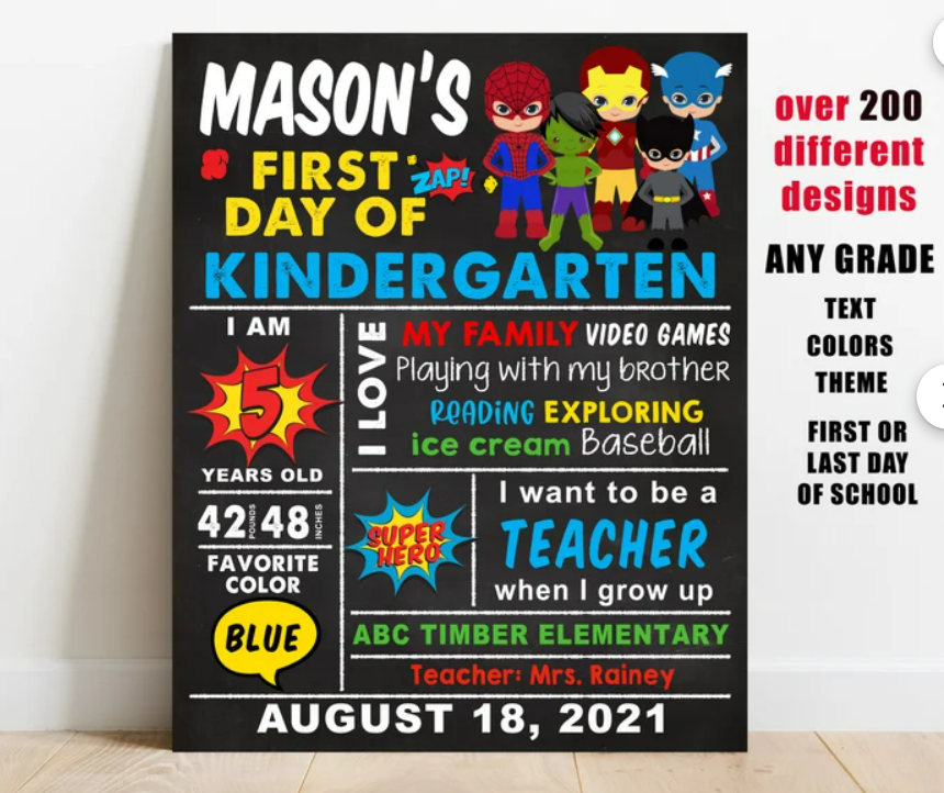 FIRST DAY OF SCHOOL SIGNS