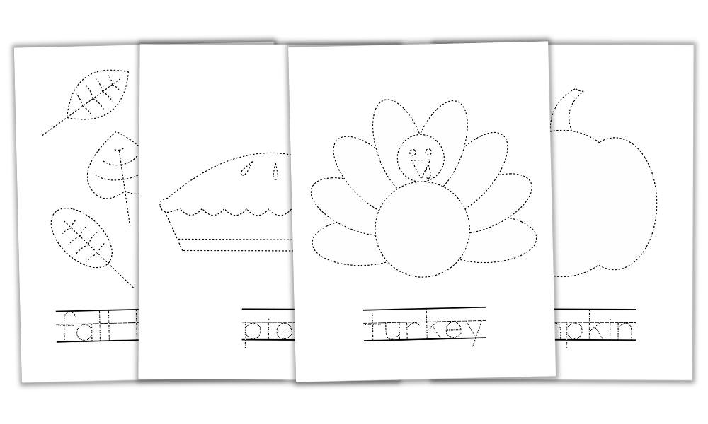 free thanksgiving printables alphabet tracing Thanksgiving Tracing Sheets Featured