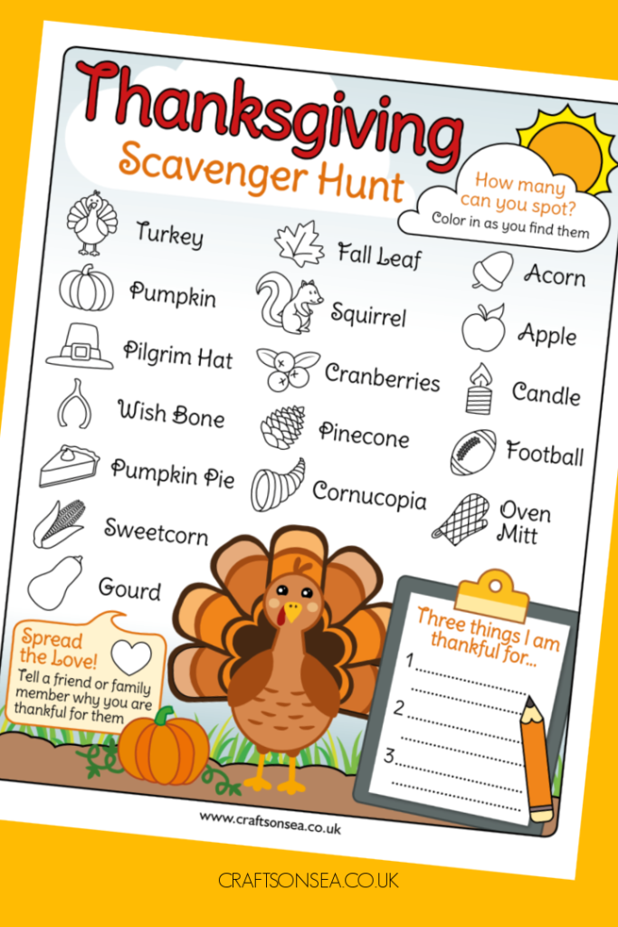 free thanksgiving printables scavenger hunt