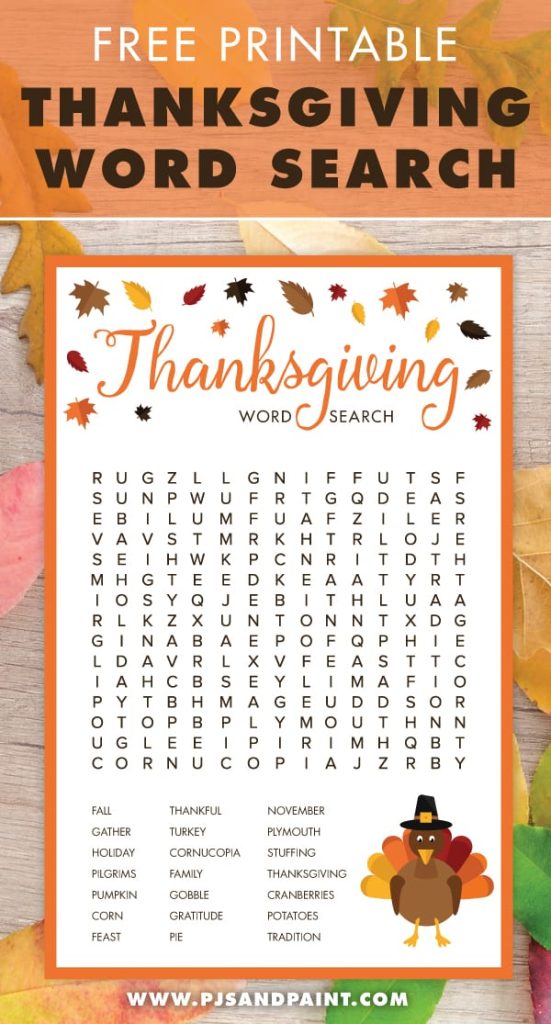 free thanksgiving printables word search