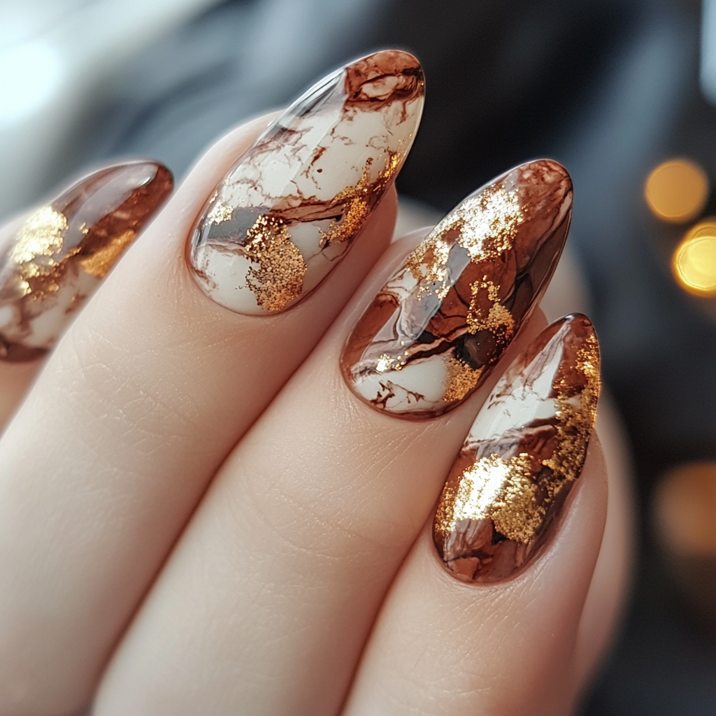 Fall Nails Marble