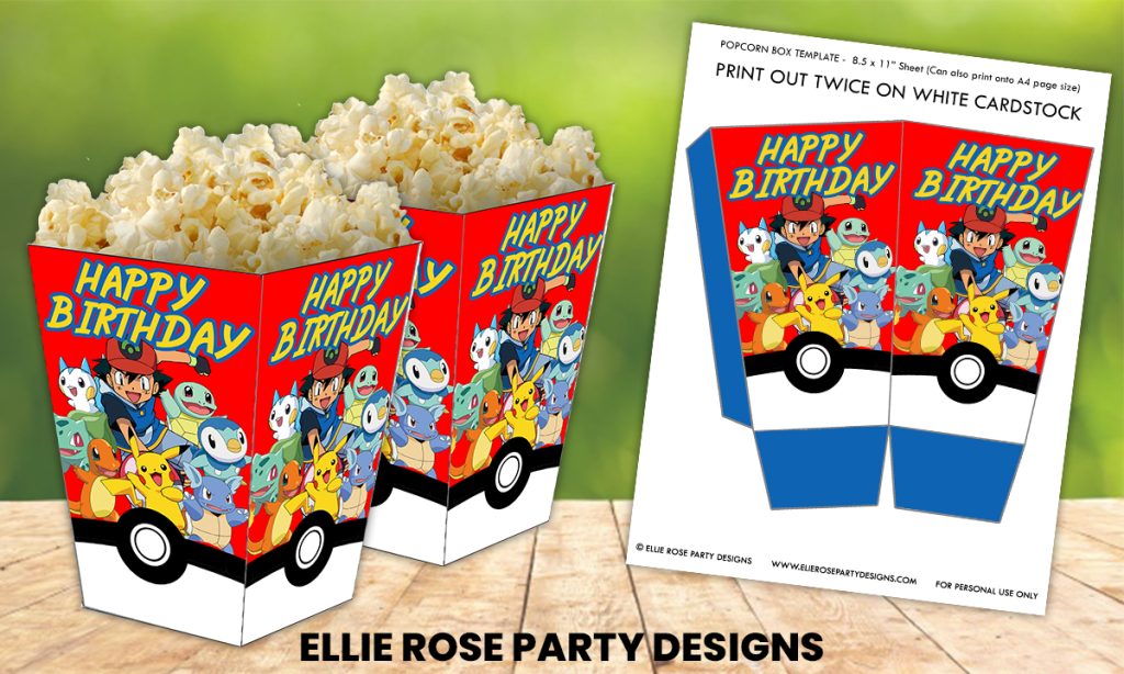 POKEMON POPCORN BOX PRINTABLE