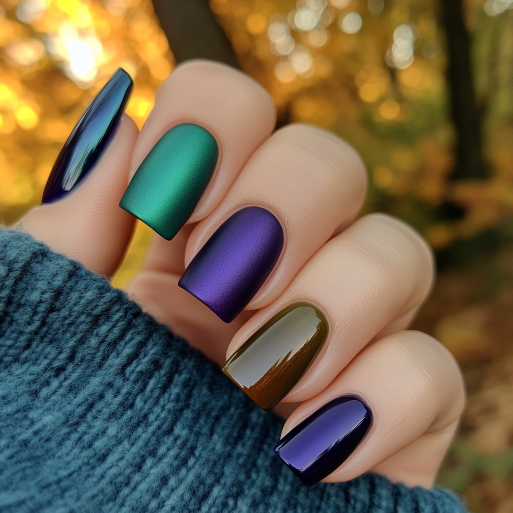 Fall Nails Jewel tones